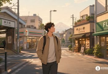 Rua tranquila em um bairro japones
